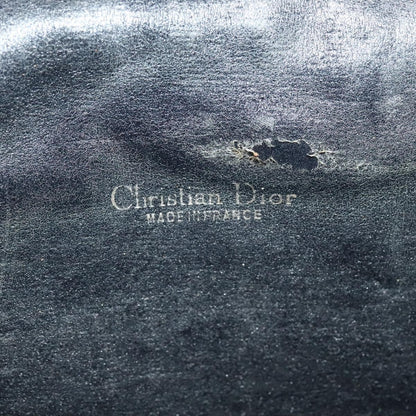 Dior Christian Dior Trotter Canvas Shoulder Bag Navy Gold Authentic BD2178