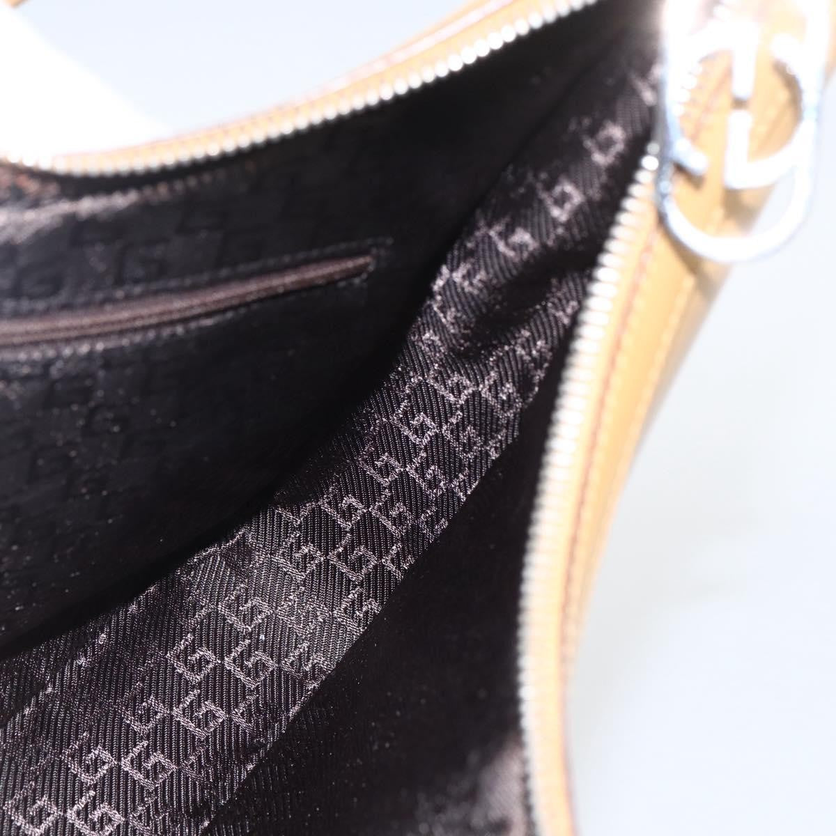 Gucci GUCCI Shoulder Bag Leather Brown Silver 001 3812 Authentic BA10652