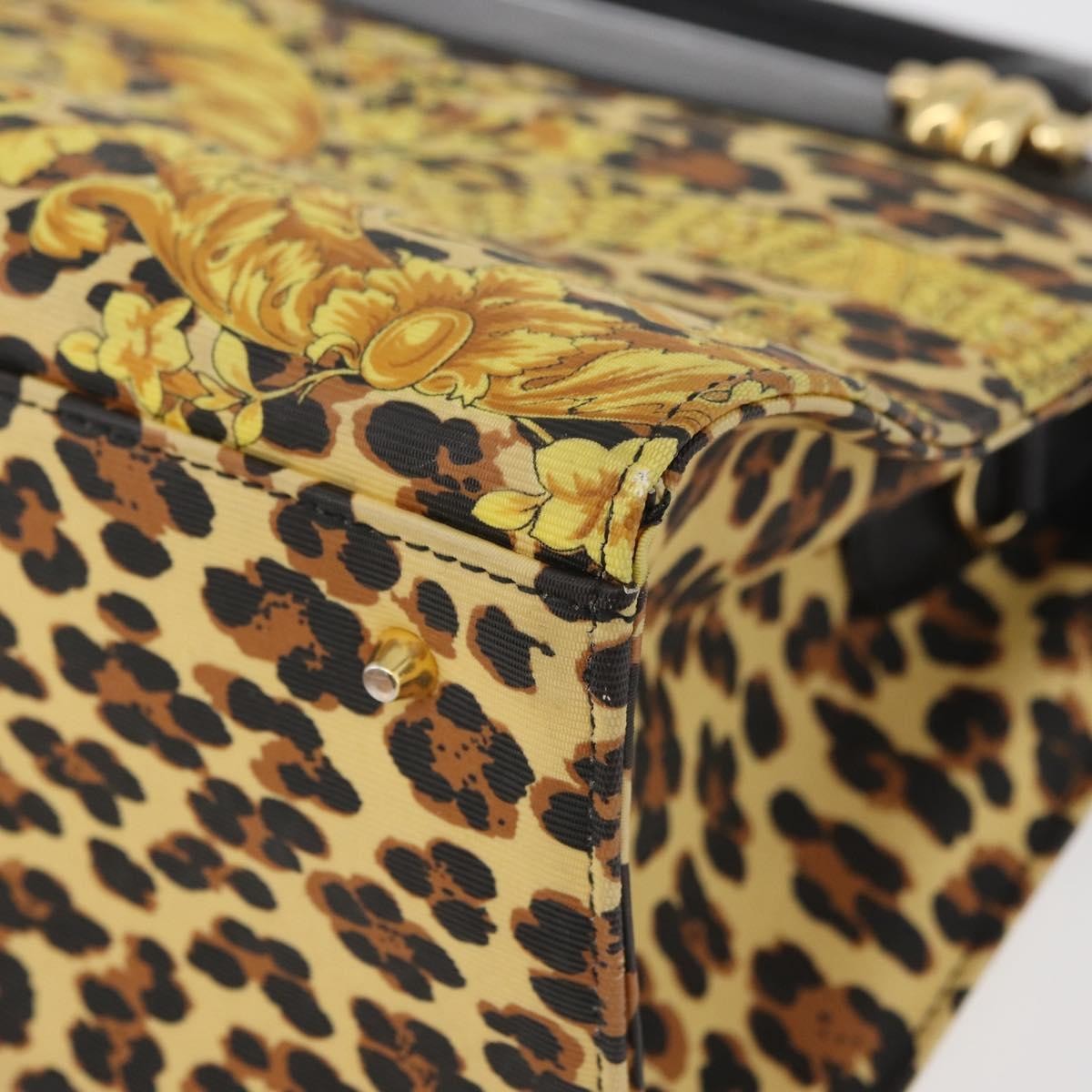 Versace VERSACE Hand Bag PVC Leather Yellow Gold Authentic 177929