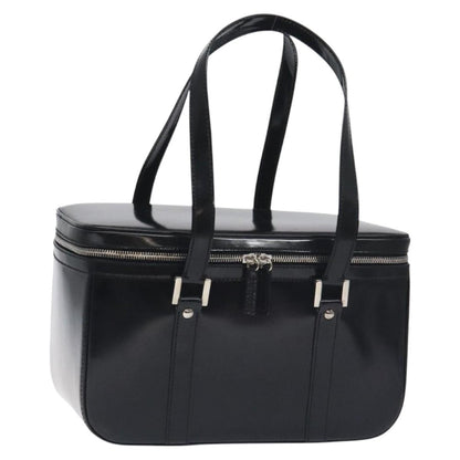 Gucci GUCCI Hand Bag Enamel Black Silver Authentic am8761