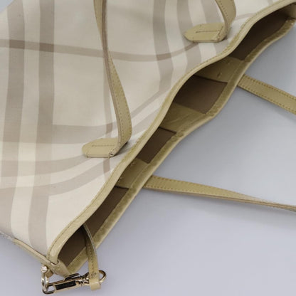 Burberry BURBERRY Nova Check Tote Bag PVC Beige Authentic ti2855
