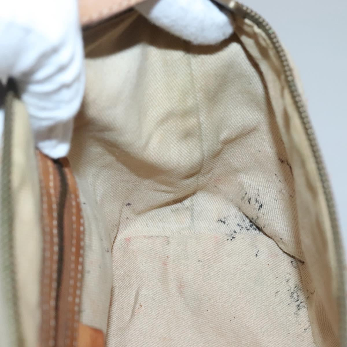 Celine CELINE C Macadam Canvas Shoulder Bag Beige Authentic bs28954