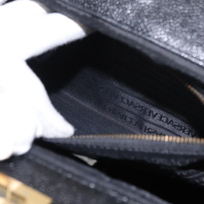 Versace VERSACE Tote Bag Leather Black Gold Authentic BA8013