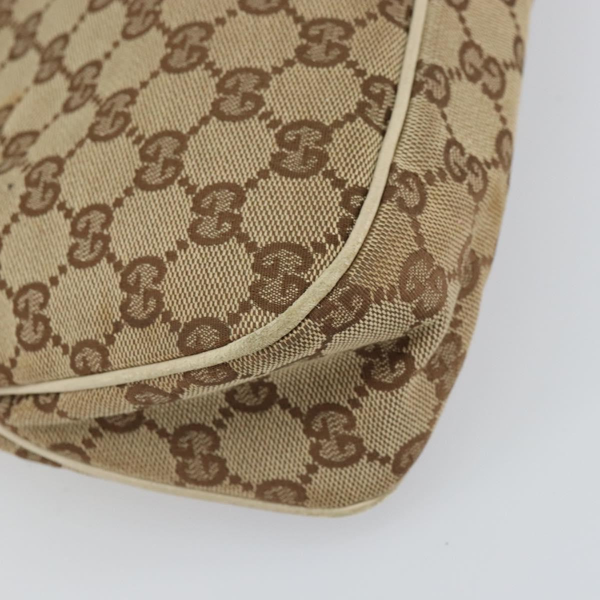 Gucci GUCCI GG Canvas Shoulder Bag Beige Gold 121023 Authentic 162950