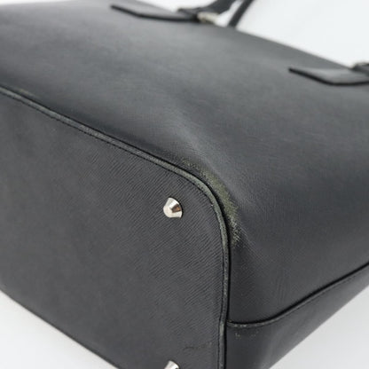 Burberry BURBERRY Tote Bag Leather Black Silver Authentic 182424