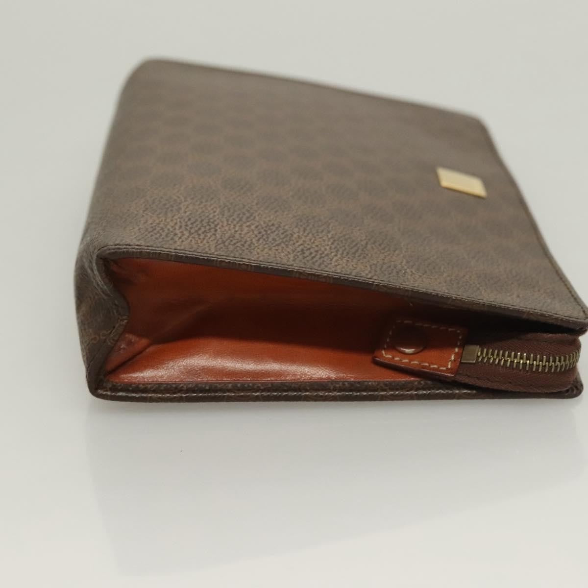 Celine CELINE Macadam Canvas Pouch Clutch Bag 2 Set Brown Authentic yk18950