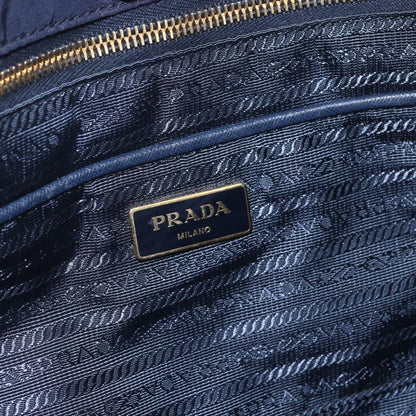 Prada PRADA Tote Bag Nylon Navy Gold Authentic 166304