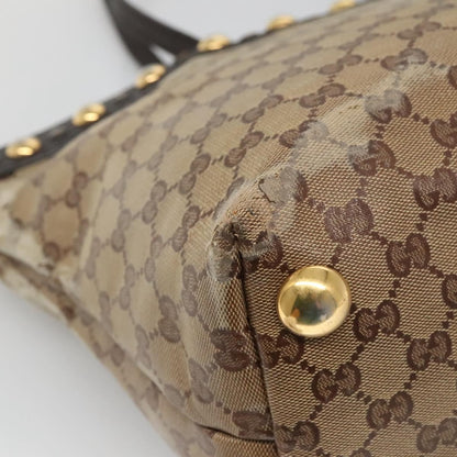 Gucci GUCCI GG Crystal Tote Bag Coated Canvas Beige Gold 207291 Authentic 139548