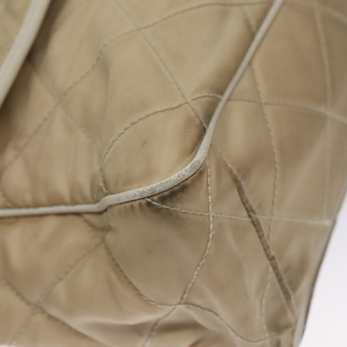 Prada PRADA Shoulder Bag Nylon Beige Silver Authentic 103773