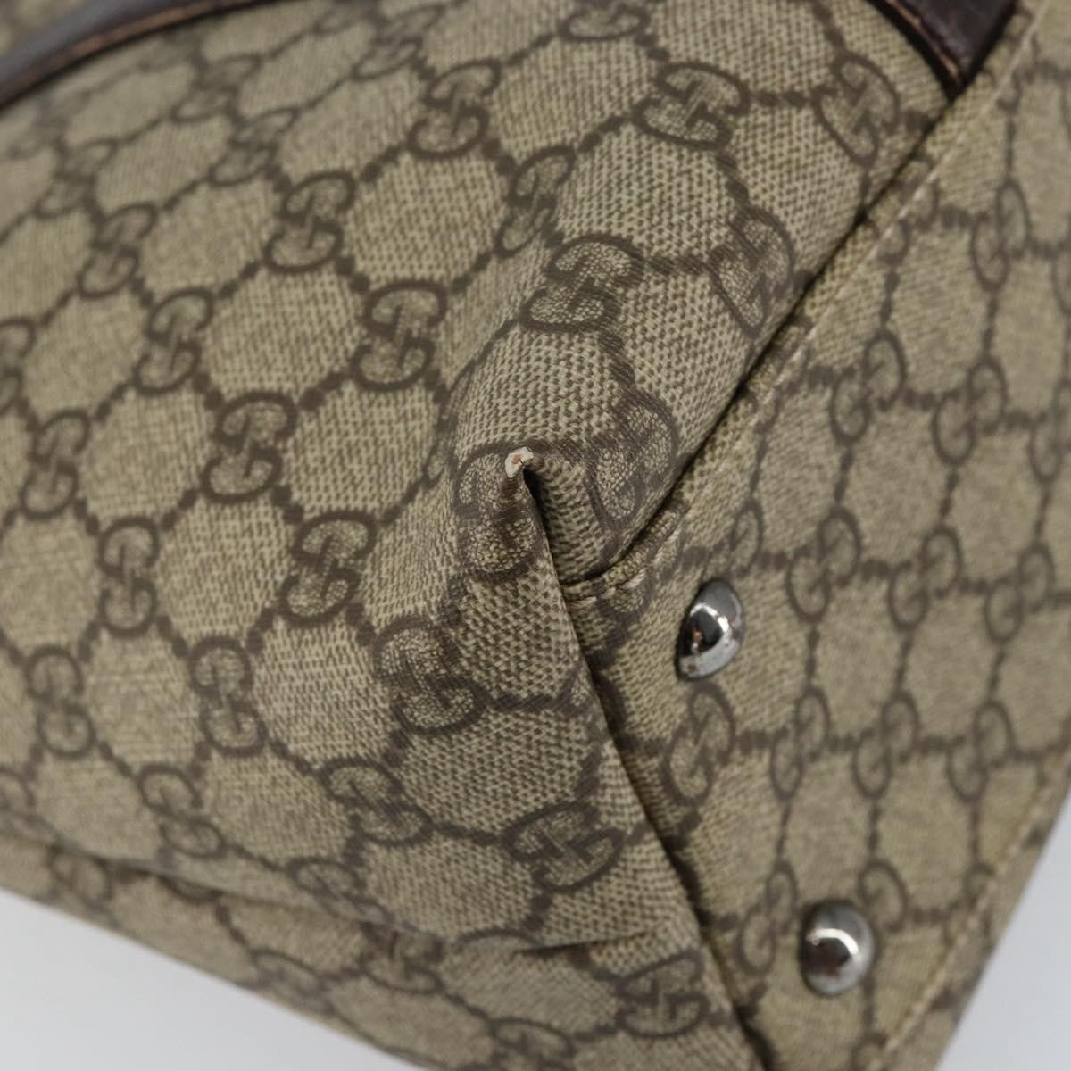 Gucci GUCCI GG Supreme Tote Bag PVC Beige Silver 114595 Authentic ep12164