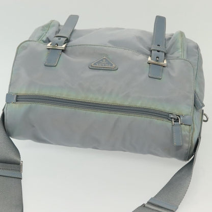 Prada PRADA Shoulder Bag Nylon Light Blue Silver Authentic ki5926