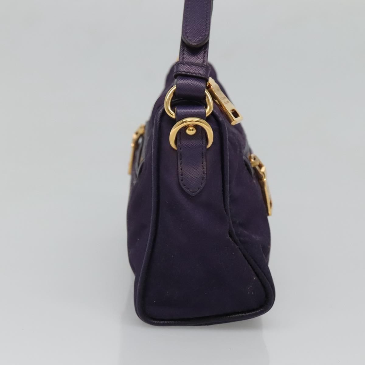 Prada PRADA Shoulder Bag Nylon Purple Gold Authentic 130933