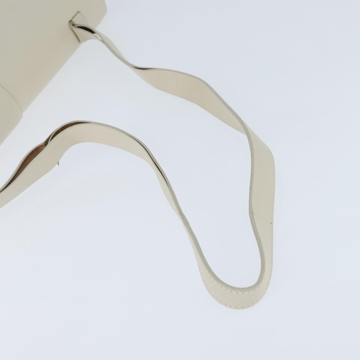 Gucci GUCCI Shoulder Bag Leather White Gold Authentic BA7470