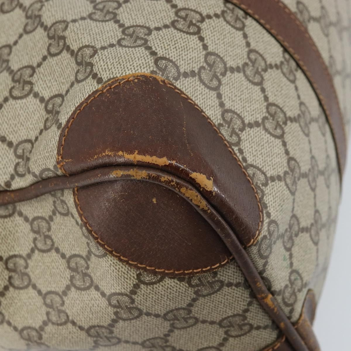 Gucci GUCCI GG Supreme Hand Bag PVC Beige Gold Authentic ka2314