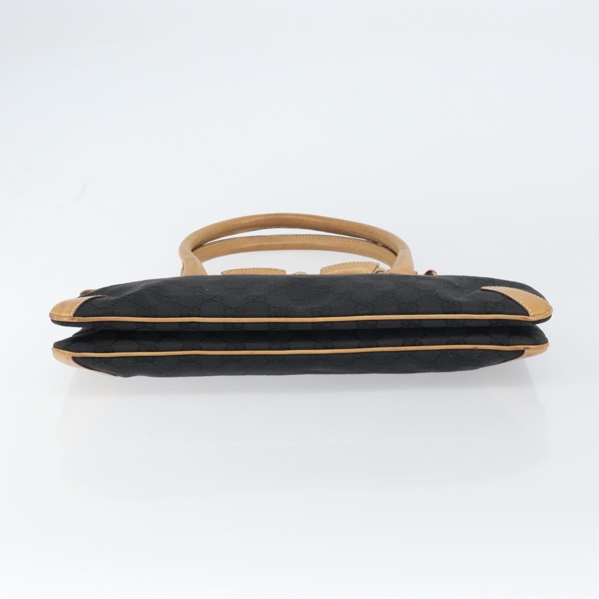 Gucci GUCCI GG Canvas Tote Bag Black Gold 114913 Authentic gh1523