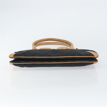 Gucci GUCCI GG Canvas Tote Bag Black Gold 114913 Authentic gh1523