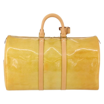 Louis Vuitton LOUIS VUITTON Monogram Vernis Mercer Boston Bag Beige M91000 LV Authentic ARZ413