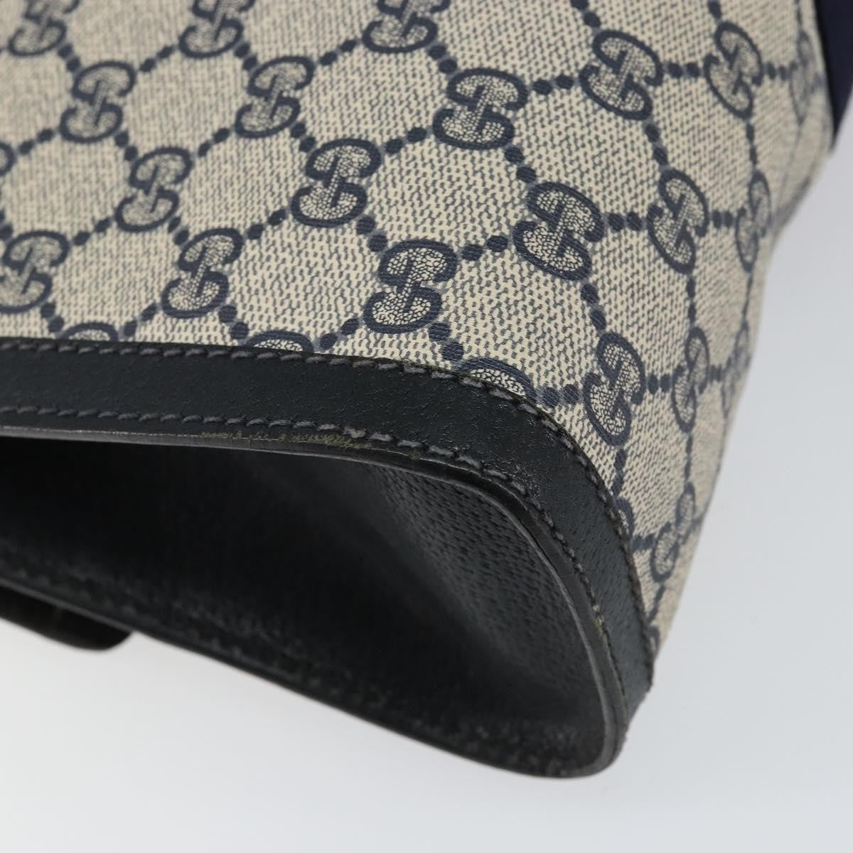 Gucci GUCCI GG Supreme Sherry Line Clutch Bag PVC Navy Red 84 01 007 Authentic 153350