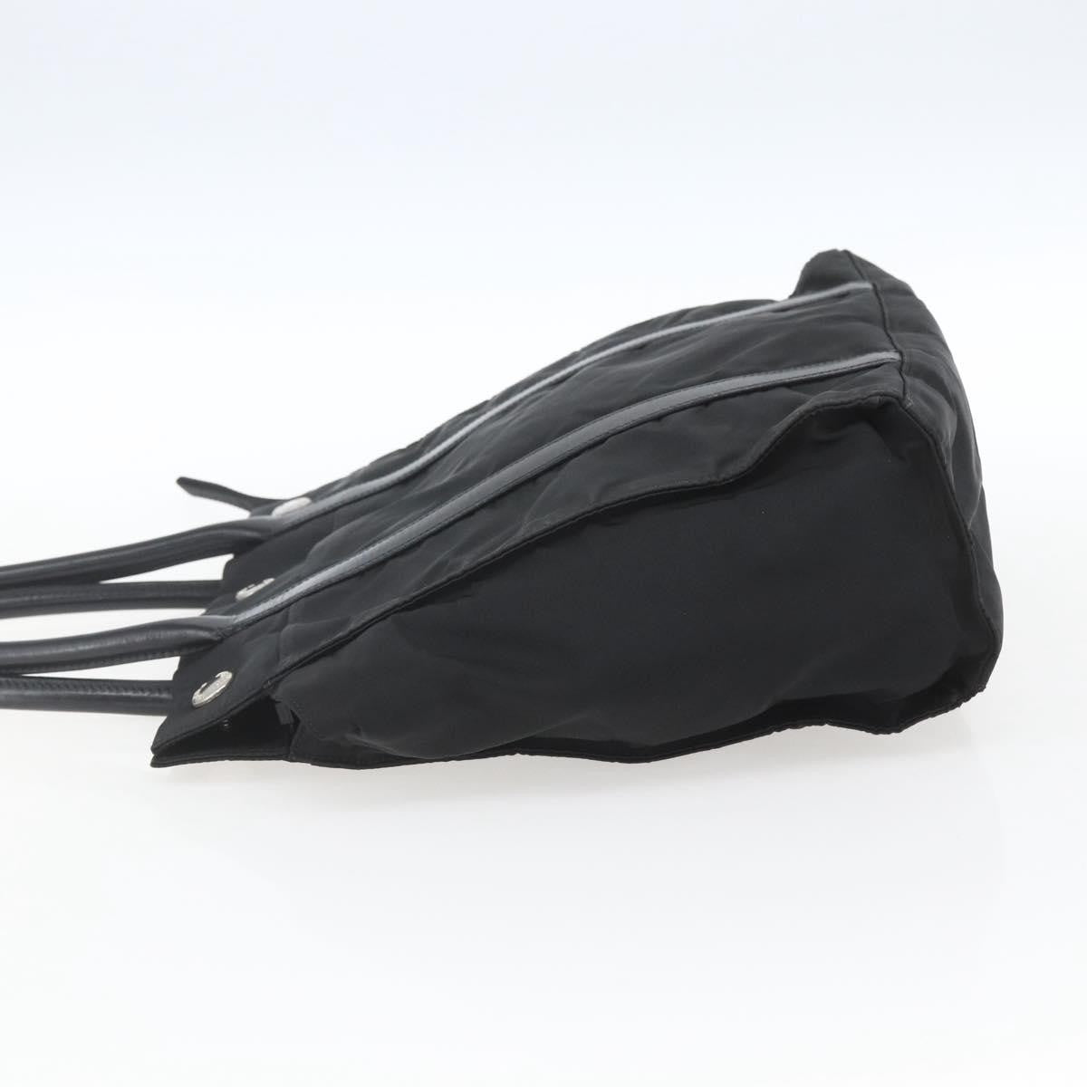 Prada PRADA Hand Bag Nylon Black Silver Authentic 153784