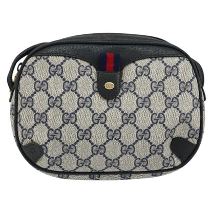 Gucci GUCCI GG Supreme Sherry Line Shoulder Bag PVC Navy Red 89 02 066 Authentic 150546