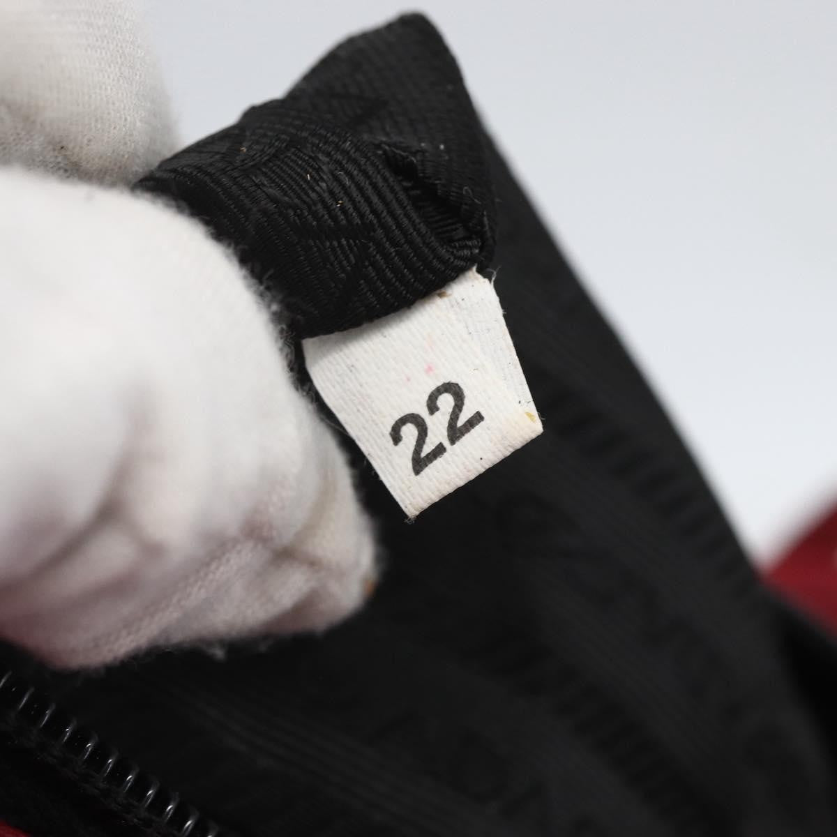 Prada PRADA Tote Bag Nylon Red Silver Authentic 156926