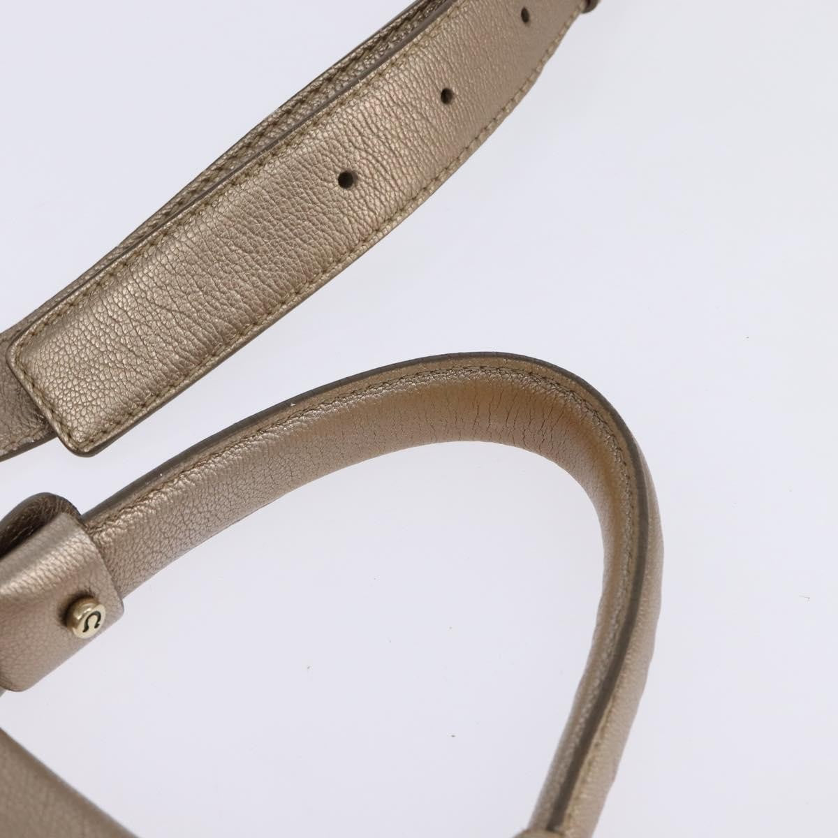 Salvatore Ferragamo Salvatore Ferragamo Gancini Hand Bag Leather 2way Beige Gold Authentic BA5964
