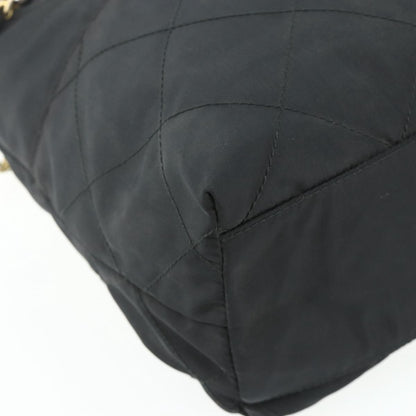 Prada PRADA Chain Tote Bag Nylon Black Gold Authentic 178129