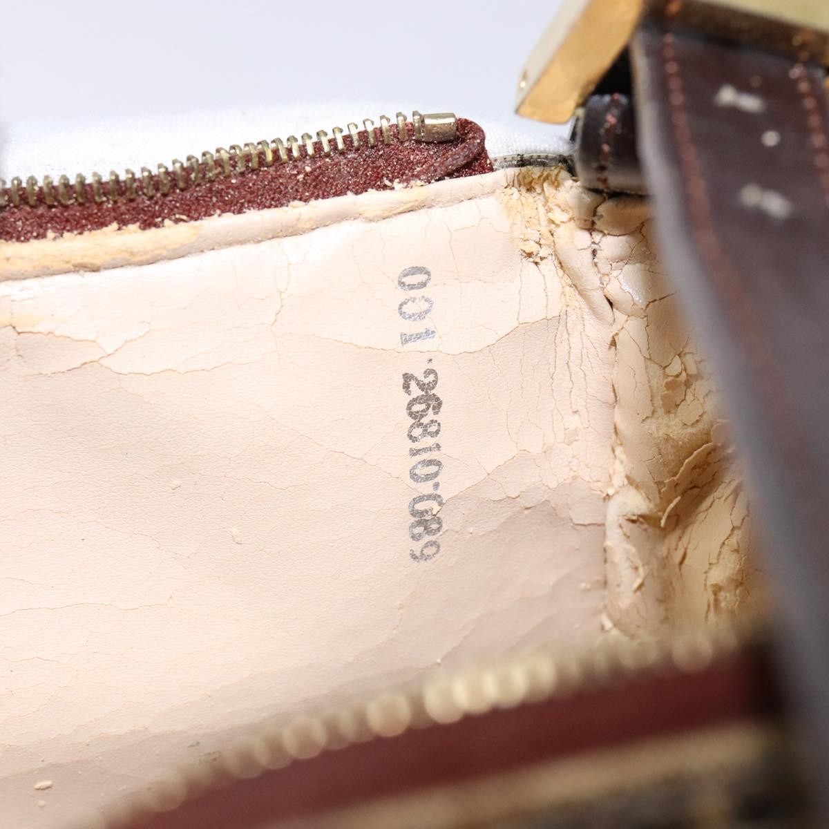 Fendi FENDI Zucchino Canvas Shoulder Bag Coated Canvas Beige Gold Authentic 136436