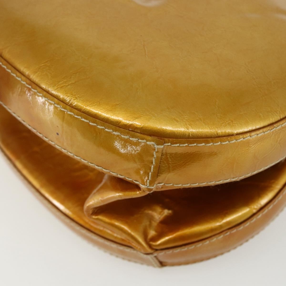 Loewe LOEWE Hand Bag Patent leather 2way Gold Authentic ka527