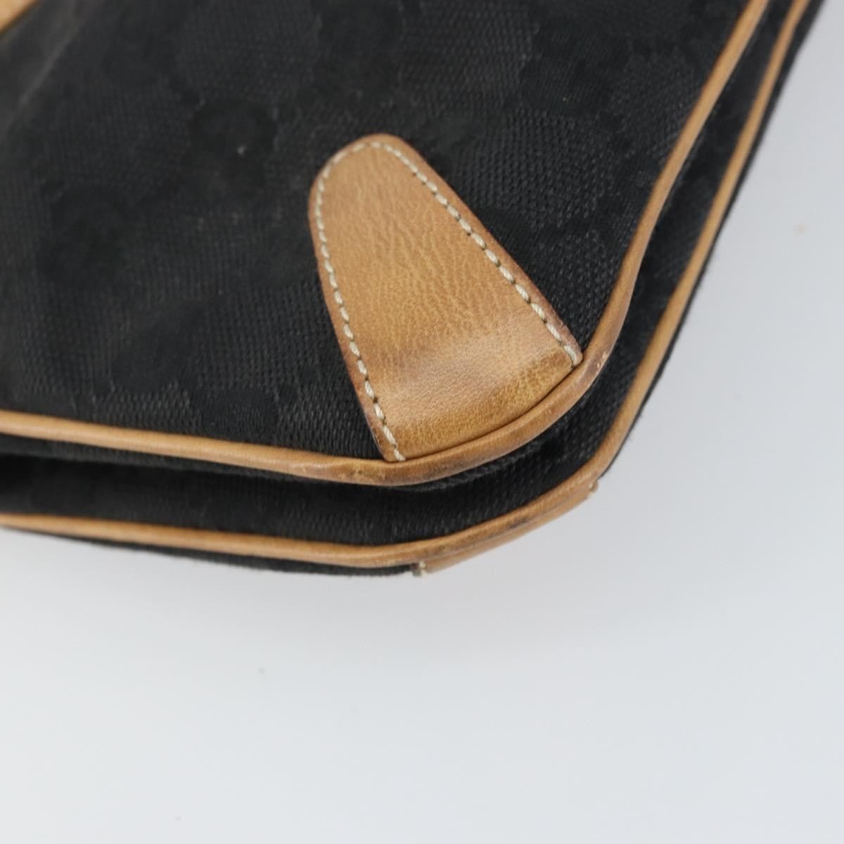 Gucci GUCCI GG Canvas Tote Bag Black Gold 114913 Authentic gh1523