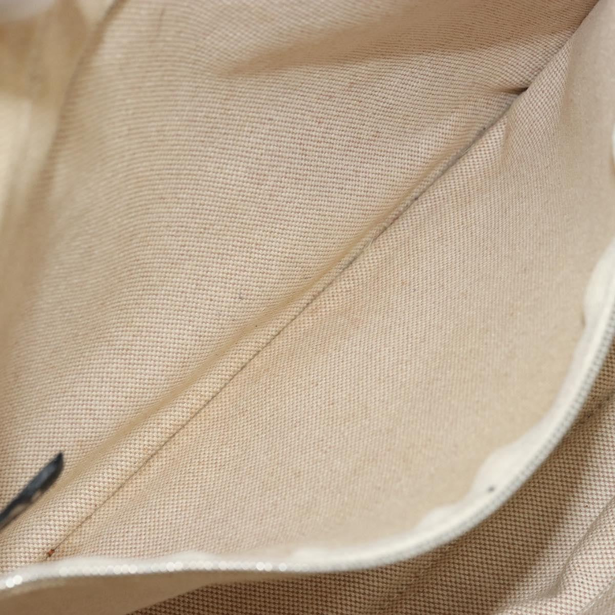 Hermès Hermès HERMES Sac Arne MM Hand Bag Canvas Beige Silver Authentic bs34423
