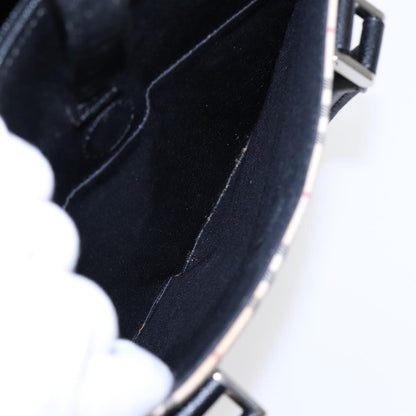 Burberry BURBERRY Nova Check Hand Bag Canvas Beige Black Authentic am6710