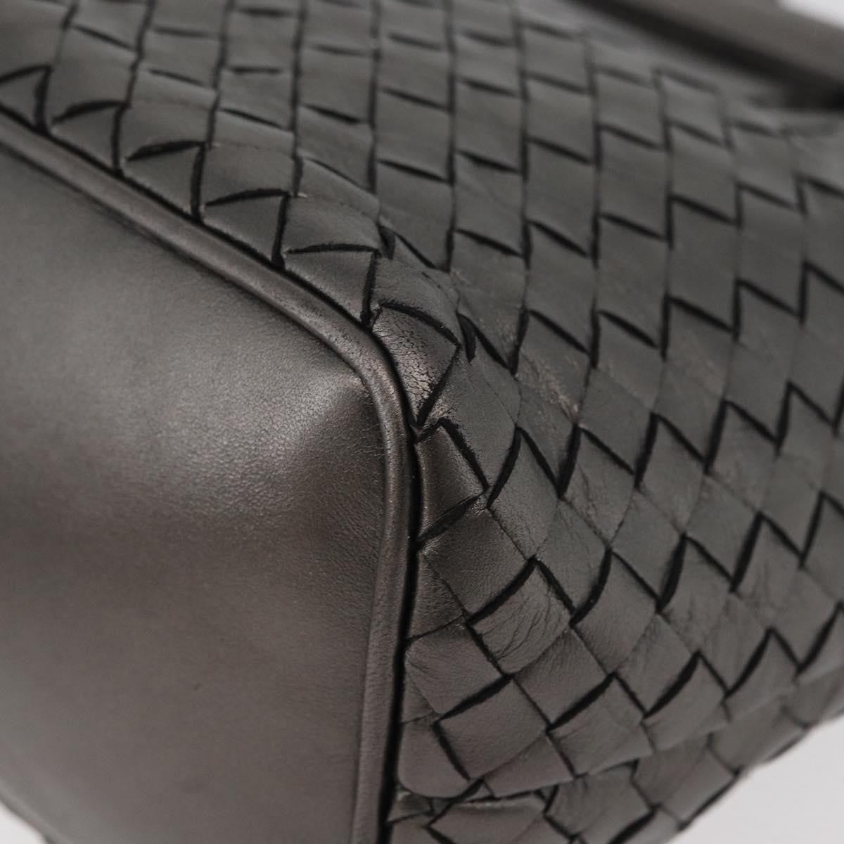 BOTTEGAVENETA BOTTEGAVENETA BOTTEGA VENETA INTRECCIATO Purse Hand Bag Leather Silver Gold Authentic 177803