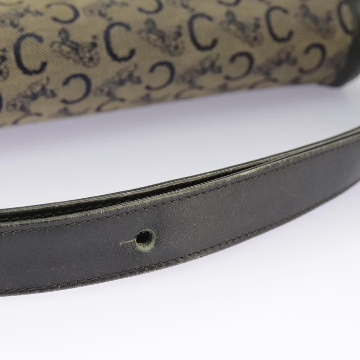 Celine CELINE C Sulky Shoulder Bag Canvas Navy Beige Authentic 100162