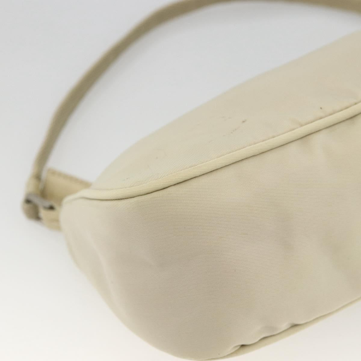 Prada PRADA Accessory Pouch Nylon Beige Silver Authentic BAZ860A Bag
