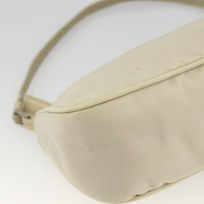 Prada PRADA Accessory Pouch Nylon Beige Silver Authentic BAZ860A Bag