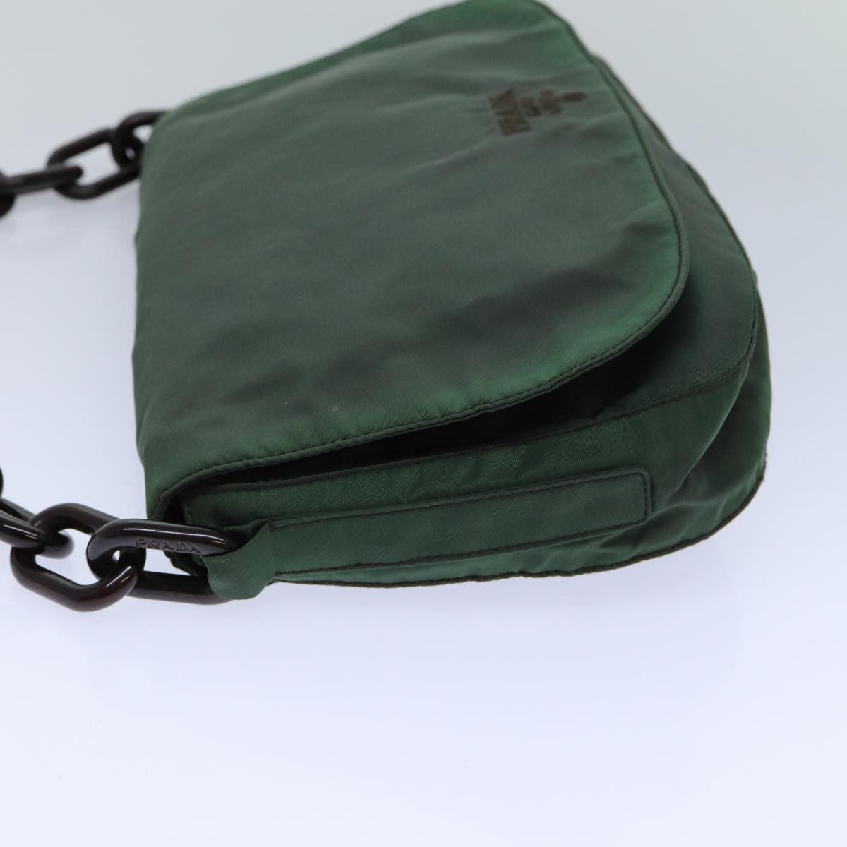 Prada PRADA Chain Shoulder Bag Nylon Green Authentic 82275