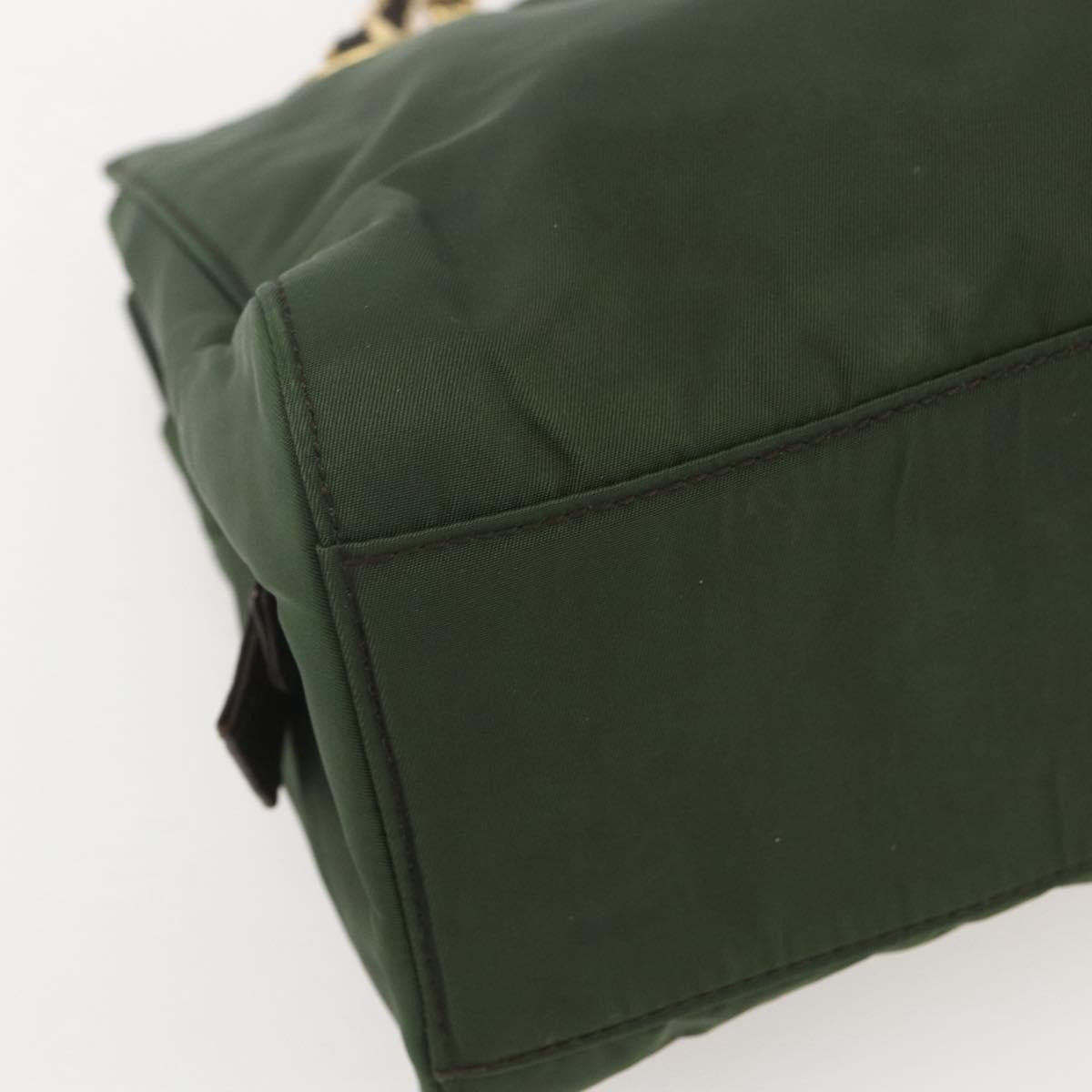 Prada PRADA Chain Shoulder Bag Nylon Green Gold Authentic 159258
