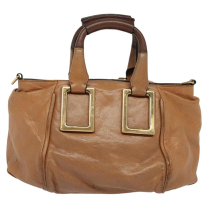 Chloé Chloé Chloe Hand Bag Leather 2way Brown Gold Authentic BA590
