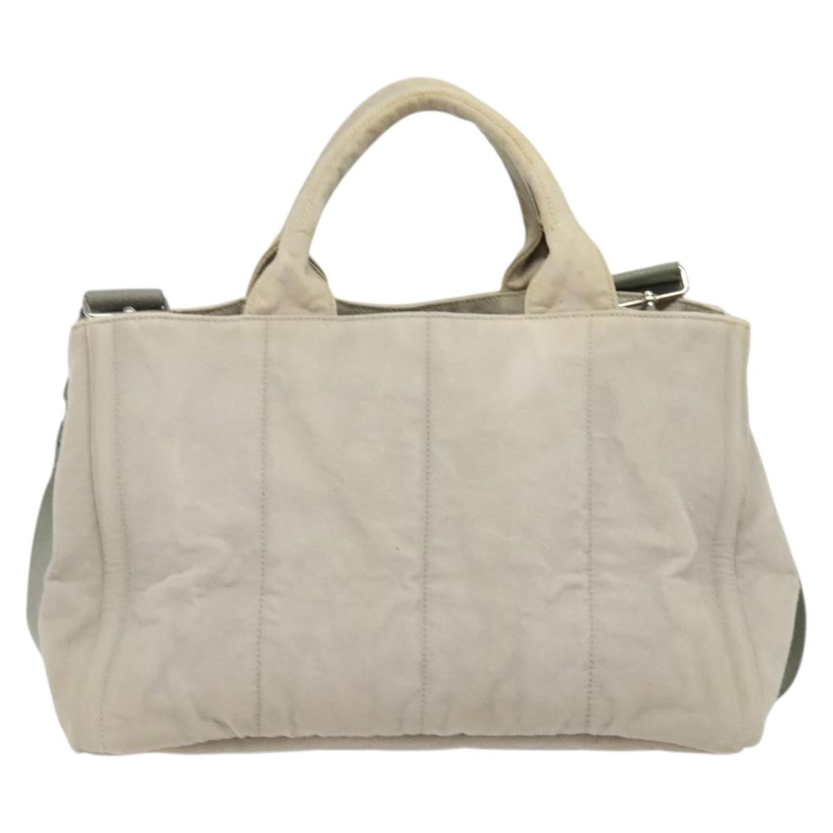 Prada PRADA Bijoux Kanapa MM Tote Bag Canvas 2way Gray Authentic 140797