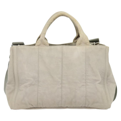 Prada PRADA Bijoux Kanapa MM Tote Bag Canvas 2way Gray Authentic 140797