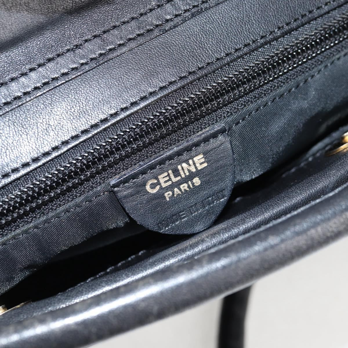 Celine CELINE Tote Bag Nylon Black Gold Authentic 136206