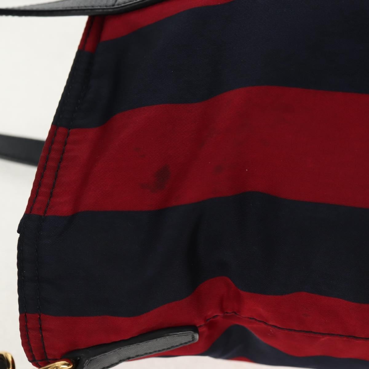 Prada PRADA Tote Bag Nylon 2way Red Navy gold Authentic 158700