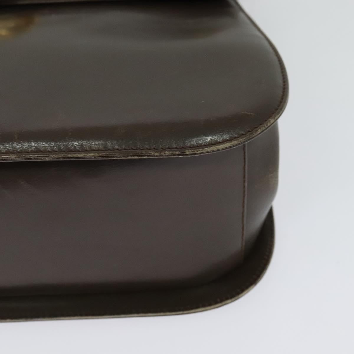 Salvatore Ferragamo Salvatore Ferragamo Gancini Shoulder Bag Leather Brown Gold Authentic 128109
