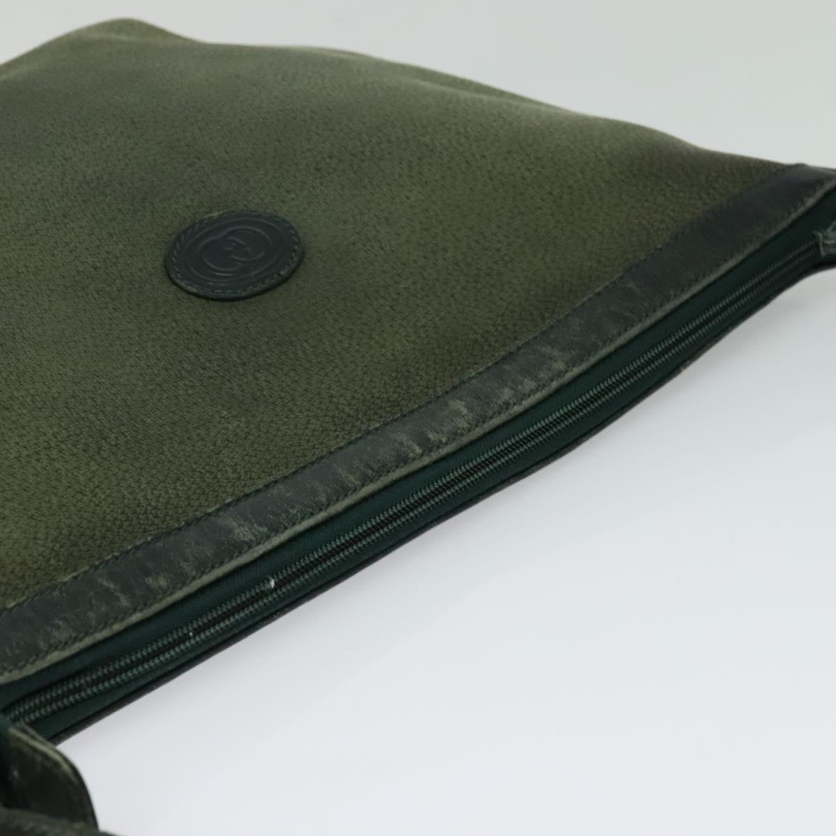 Gucci GUCCI Shoulder Bag Leather Green Gold Authentic am8352