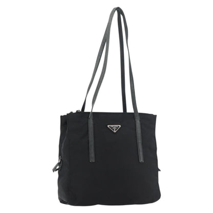 Prada PRADA Tote Bag Nylon Black Silver Authentic 175704
