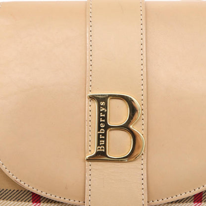 Burberrys Burberrys Nova Check Shoulder Bag Nylon Beige Gold Authentic 153830
