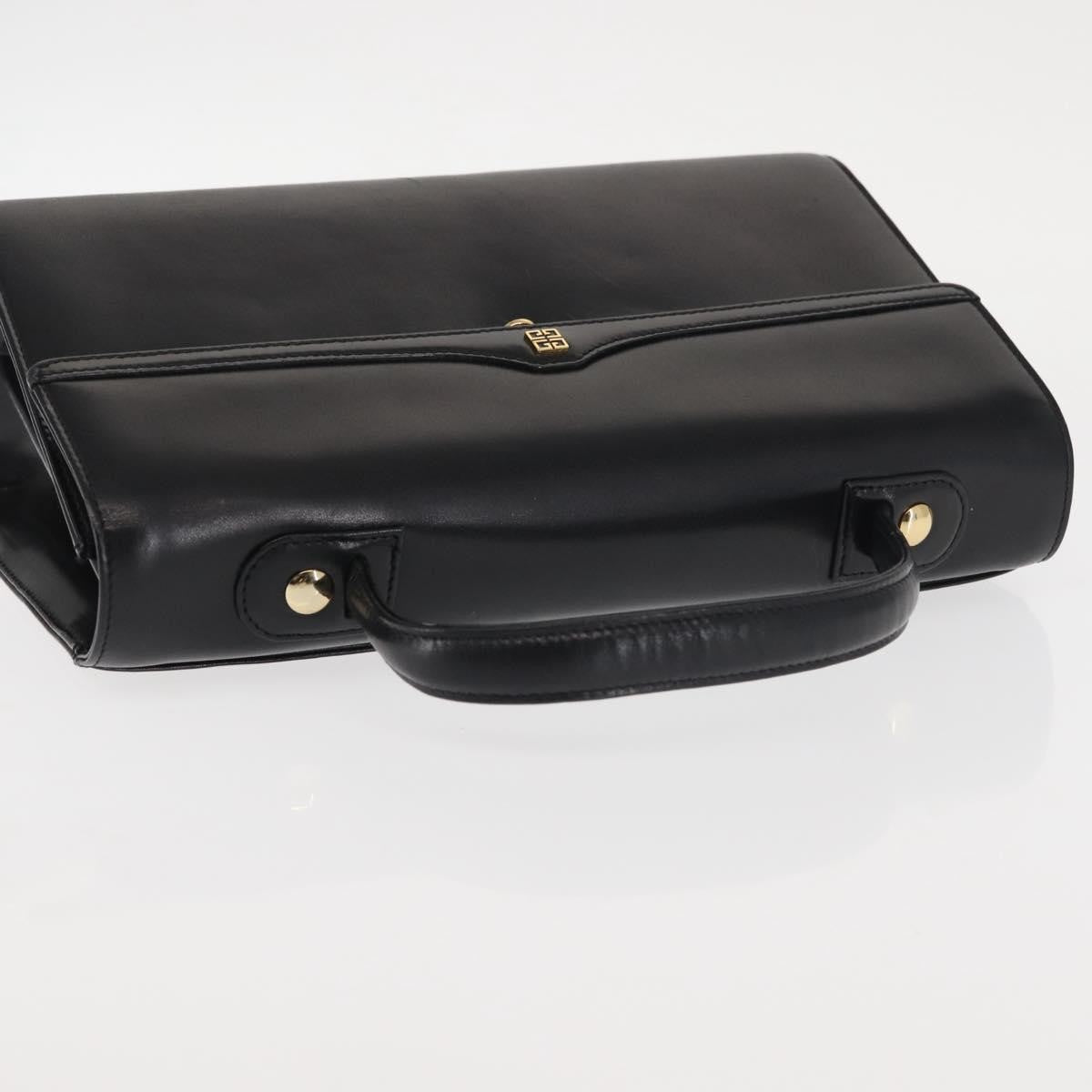 Givenchy GIVENCHY Hand Bag Leather Black Gold Authentic BA6452