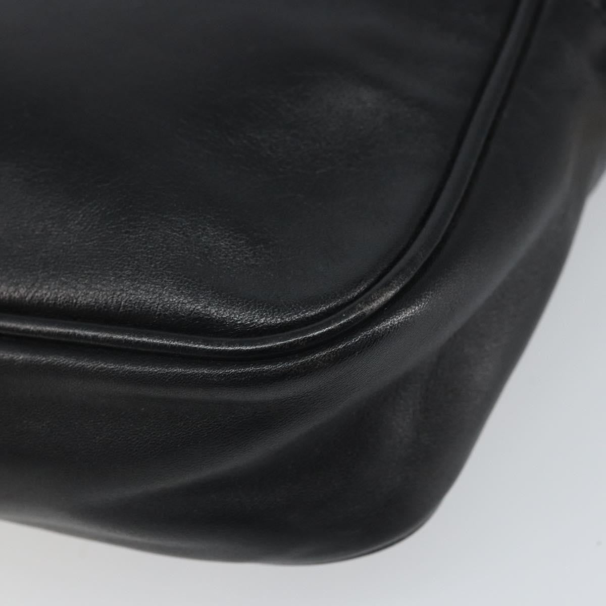 Loewe LOEWE Anagram Shoulder Bag Leather Black Gold Authentic 162165