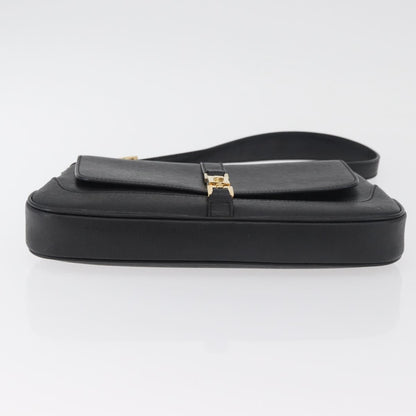 Gucci GUCCI Jackie Shoulder Bag Leather Black Gold 001 3824 Authentic yk20433
